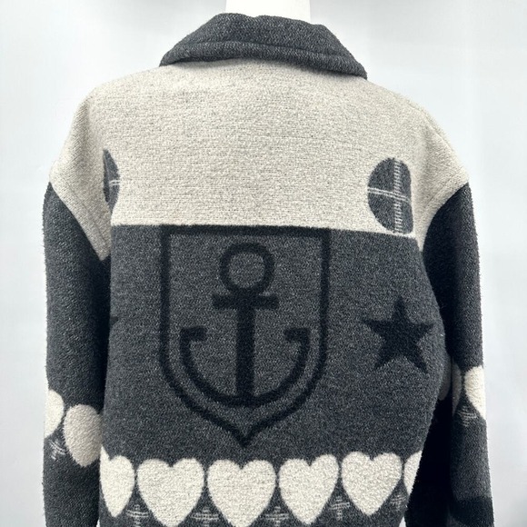 Vintage Y2K The Limited Wool Blend Coat Alpine Scandi Maritime Theme Size M - Picture 5 of 8